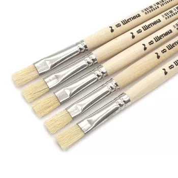 ЩП-07128 Кисть школьная из волоса щетины плоская №8