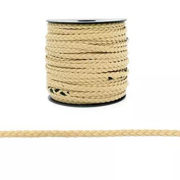 Шнур 'косичка' иск. замша 5мм*50м (бежевый)