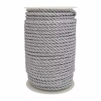 Шнур витой металл. 5мм*50м (серебро)