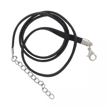 Шнурок декоративный WRE1020-A1, кож/зам, 45см, 2,0*1,4мм, 1 шт/упак (черный)