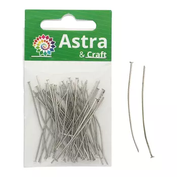 Штифт с плоской головкой 45мм, 50шт/уп, (никель)