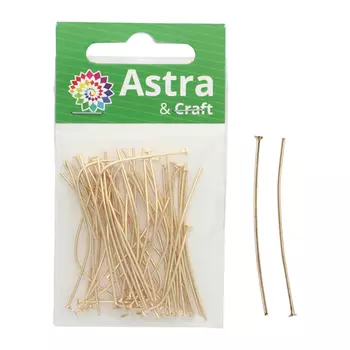 Штифт с плоской головкой 45мм, 50шт/уп, (золото)