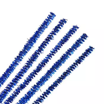 Синель-проволока люрекс, 6 мм*30см, 20шт/упак, Astra&amp;Craft (A-086 синий)