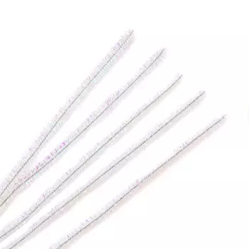 Синель-проволока люрекс, 6 мм*30см, 20шт/упак, Astra&amp;Craft (A-088 белый)