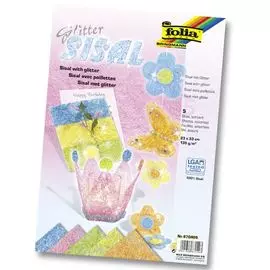 Сизаль с глиттером, 135г/м², пастельные цвета, 23х33см, 5л. (870409) Folia