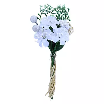 SM16-268 Декоративный букетик, белый 15*7см Астра