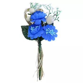 SM16-278 Декоративный букетик, голубой 15*7см Астра