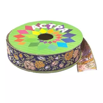 SR1049 Тесьма жаккардовая, 25 мм*9 м, Astra&amp;Craft (т.синий)