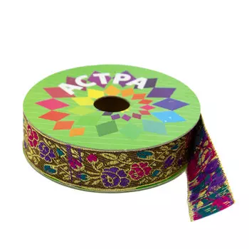 SR1049 Тесьма жаккардовая, 25 мм*9 м, 'Астра' (С22)