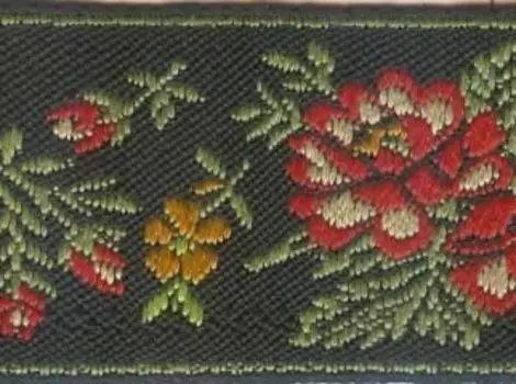 SR1369 Тесьма жаккардовая, 30 мм*9 м, 'Астра' (черный)