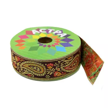 SR986 Тесьма жаккардовая, 30 мм*9 м, Astra&amp;Craft (красный)