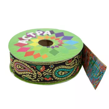 SR986 Тесьма жаккардовая, 30 мм*9 м, Astra&amp;Craft (зеленый)