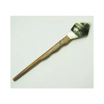 St1-05 MH COLLECTIONS Заколка декоративная (дерево+ракушка) 16,0 см х 3,0 см