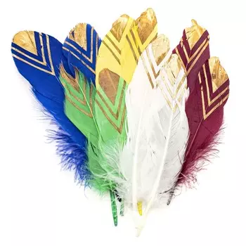 ST94068C Перья декоративные разноцветные,18-20см, 10 шт/упак