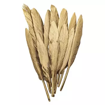 ST94074A Перья декоративные золотые,14см,12 шт/упак