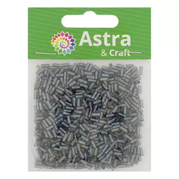Стеклярус, (стекло), 5 мм, упак./20 гр., 'Астра' (57 серый радужный)