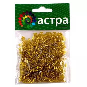 Стеклярус, (стекло), 5 мм, упак./20 гр., 'Астра' (30 желтый)