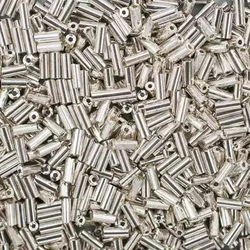 Стеклярус, (стекло), 5 мм, упак./20 гр., 'Астра' (1109 серебро/глянц.покрытие)