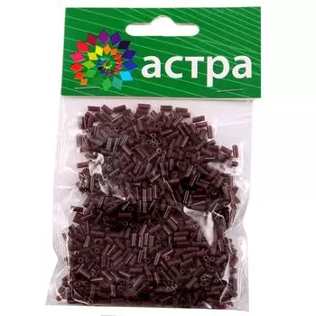 Стеклярус, (стекло), 5 мм, упак./20 гр., 'Астра' (46 коричневый/непрозрачный)