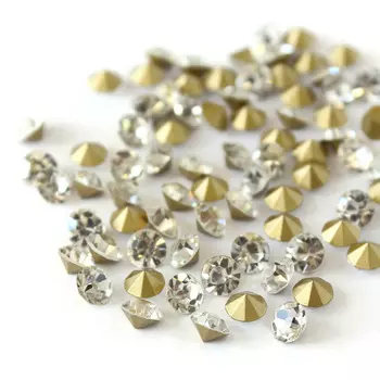 Стразы конусовидные риволи 4,8мм, ss20, 8гр./упак (стекло) (01 crystal)