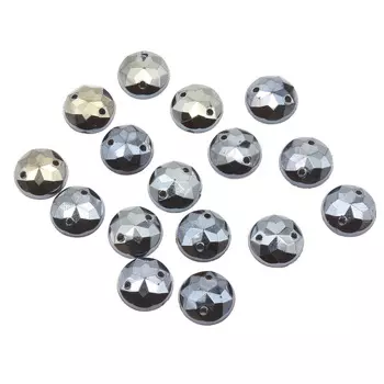 Стразы пришивные, акриловые, 10мм, 15шт/упак (круглые) Astra&amp;Craft (графит АВ)