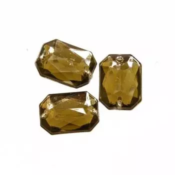 Стразы пришивные, акриловые, 13*18мм, 6шт/упак (прямоугольные) Астра (23 т.серый)