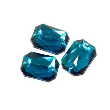 Стразы пришивные, акриловые, 13*18мм, 6шт/упак (прямоугольные) Астра (28 т.сапфир)