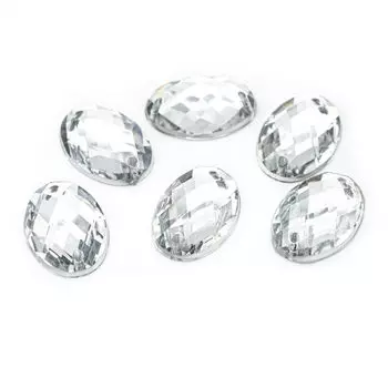 Стразы пришивные, акриловые, 13*18мм, 6шт/упак (овальные) Astra&amp;Craft (N38 прозрачный)