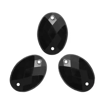 Стразы пришивные, акриловые, 13*18мм, 6шт/упак (овальные) Астра (N48 черный)