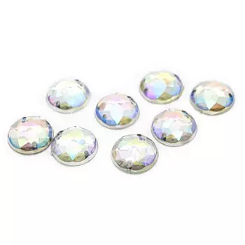 Стразы пришивные, акриловые, 15мм, 8шт/упак (круглые) Астра (NAB20 прозрачный АВ)