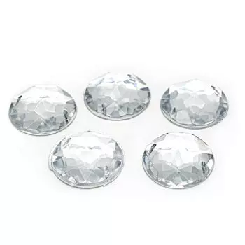 Стразы пришивные, акриловые, 20мм, 5шт/упак (круглые) Астра (N38 прозрачный)