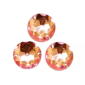 Стразы пришивные, акриловые, 20мм, 5шт/упак (круглые) Астра (03 св.розовый)