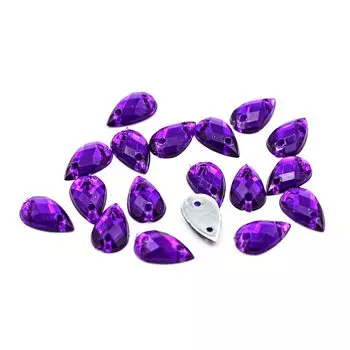 Стразы пришивные, акриловые, 6*10мм, 18шт/упак (капля) Astra&amp;Craft (22 т.пурпур)