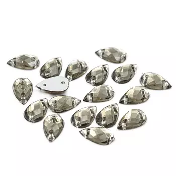 Стразы пришивные, акриловые, 6*10мм, 18шт/упак (капля) Astra&amp;Craft (23 т.серый)