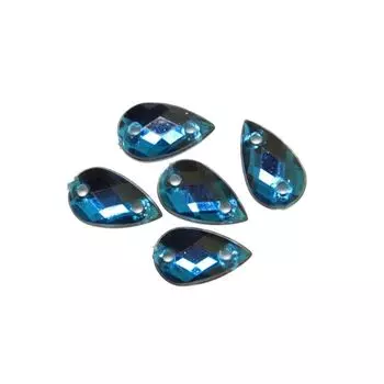 Стразы пришивные, акриловые, 6*10мм, 18шт/упак (капля) Астра (28 т.сапфир)