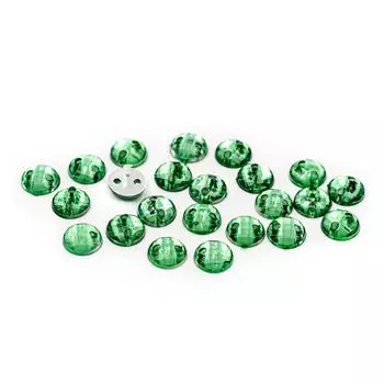 Стразы пришивные, акриловые, 6,5мм, 25шт/упак (круглые) Astra&amp;Craft (09 изумруд)