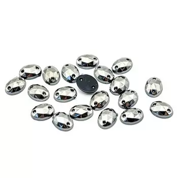 Стразы пришивные, акриловые, 6*8мм, 20шт/упак (овальные) Astra&amp;Craft (36 графит)