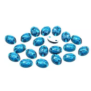 Стразы пришивные, акриловые, 6*8мм, 20шт/упак (овальные) Astra&amp;Craft (28 т.сапфир)