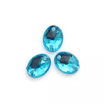 Стразы пришивные, акриловые, 6*8мм, 20шт/упак (овальные) Astra&amp;Craft (32 голубой)