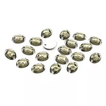Стразы пришивные, акриловые, 6*8мм, 20шт/упак (овальные) Astra&amp;Craft (23 т.серый)