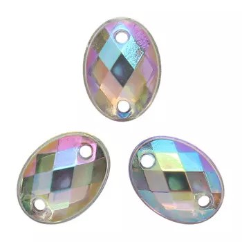 Стразы пришивные, акриловые, 6*8мм, 20шт/упак (овальные) Astra&amp;Craft (NAB20 прозрачный АВ)