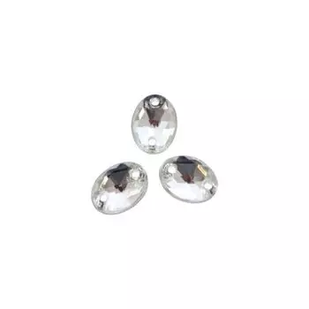 Стразы пришивные, акриловые, 6*8мм, 20шт/упак (овальные) Астра (01 прозрачный)