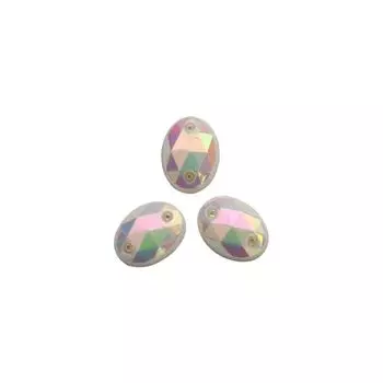 Стразы пришивные, акриловые, 6*8мм, 20шт/упак (овальные) Астра (46 серебристый)