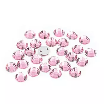 Стразы пришивные, акриловые, 6мм, 25шт/упак (круглые) Astra&amp;Craft (N13 светло-розовый)