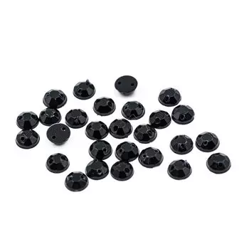 Стразы пришивные, акриловые, 6мм, 25шт/упак (круглые) Астра (N48 черный)