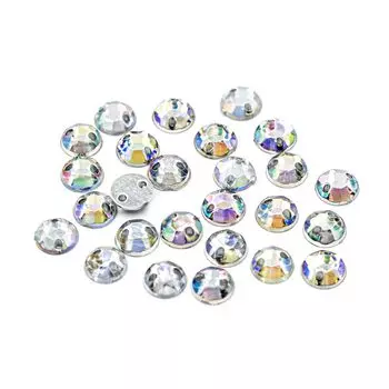 Стразы пришивные, акриловые, 6мм, 25шт/упак (круглые) Астра (NAB20 прозрачный АВ)