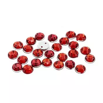 Стразы пришивные, акриловые, 6мм, 25шт/упак (круглые) Астра (N17 гранат)
