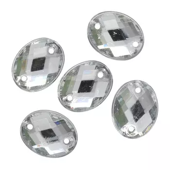 Стразы пришивные, акриловые, 8*10мм, 18шт/упак (овальные) Astra&amp;Craft (N38 прозрачный)