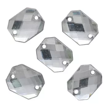 Стразы пришивные, акриловые, 8*10мм, 18шт/упак (прямоугольные) Astra&amp;Craft (N38 прозрачный)