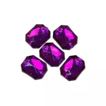 Стразы пришивные, акриловые, 8*10мм, 18шт/упак (прямоугольные) Астра (22 т.пурпур)